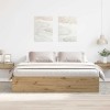 VidaXL Cadru pat fără saltea Stejar Artisan 200x200cm Lemn prelucrat
