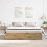 VidaXL Cadru pat fără saltea Stejar Artisan 200x200cm Lemn prelucrat