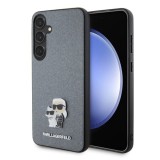 Husa pentru Samsung Galaxy S24 Plus - Karl Lagerfeld Saffiano (KLHCS24MPSAKCMPG) - Grey Karl&amp;Choupette Metal Pin