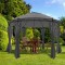 Gossi pavilion cu perdele, antracit, 3,5 x 2,7 m, rotund