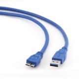 CABLU alimentare si date GEMBIRD, USB 3.0 (T) la Micro-USB 3.0 (T), 3m, albastru, &quot;CCP-mUSB3-AMBM-10&quot; (timbru verde 0.18 lei)