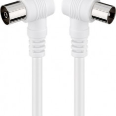 Cablu coaxial 3C-2V coax tata 90掳 > coax mama 90掳 - dublu ecranat - ecranare > 75dB - 5.0m, Goobay