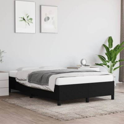 vidaXL Cadru de pat fără saltea, negru, 120x200 cm, textil foto