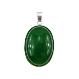 Cumpara ieftin Pandantiv argint mare cu agata verde naturala 25x18 MM