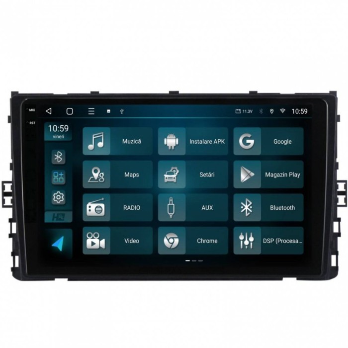 Navigatie 2K Volkswagen T-Roc (2017+) 8GB RAM Android 13 Octacore Slot Sim 4G DSP GPS Wi-FI Carplay Android Auto USB Bluetooth Waze Touchscreen 9.5 In