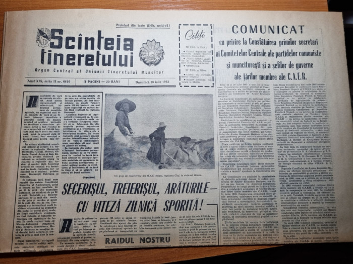 scanteia tineretului 28 iulie 1963-cheile bicazului,orasul medias