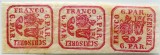 1864 , Lp 12 , Principatele Unite 6 Parale , triptic perechi 90 grd , MLH, Nestampilat