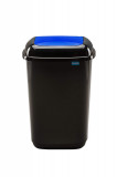 Cos Plastic Reciclare Selectiva, Capacitate 45l, Plafor Quatro - Negru Cu Capac Albastru - Hartie