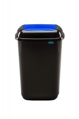 Cos Plastic Reciclare Selectiva, Capacitate 45l, Plafor Quatro - Negru Cu Capac Albastru - Hartie foto