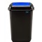 Cos Plastic Reciclare Selectiva, Capacitate 45l, Plafor Quatro - Negru Cu Capac Albastru - Hartie