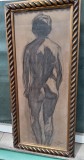 Tablou vechi - nud cu spatele - semnat Sandor Moric 1911