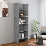 Biblioteca Gossi Gri Beton 60x35x180 cm Lemn Prelucrat Rafturi Depozitare Living Birou