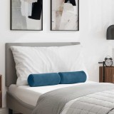 vidaXL Perne Bolster 2 pcs albastru &Oslash; 15 x 40 cm Țesătură din corduroy 42014284