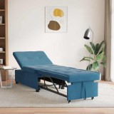 Canapea Extensibila 3 in 1 Catifea Albastra, 67x191x82cm,  Mobila Living, Confortabila si Utila