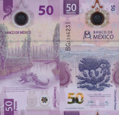 MEXIC 50 pesos 2023 polymer UNC!!! foto