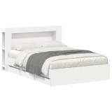 vidaXL Cadru de pat cu depozitare Alb 150 x 200 cm Lemn prelucrat 3434057