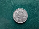 Moneda 20 rappen 1961 Elvetia.