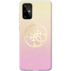 Husa Capac Spate Glitter Gradient 4G Circle Rose Gold SAMSUNG Galaxy S20 foto