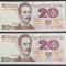 Polonia, 2 x 20 Zlotych 1982, UNC, Consecutive.