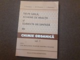 TESTE GRILA , SCHEME DE REACTII SI SUBIECTE DE SINTEZA DE CHIMIE ORGANICA VOL. I de F. POPESCU , M. POPESCU , I. BEJENARIU , 2001
