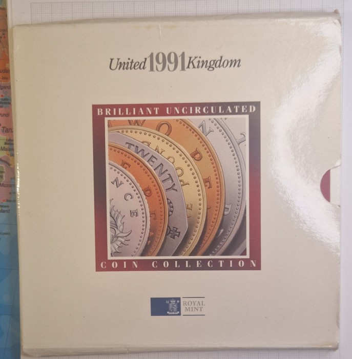 Set Monede Monetarie United Kingdom, Marea Britanie, 7 monede, 1991