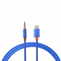 USB-C Tip C Tata la Jack 3.5mm Tata Culoare Albastru foto