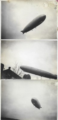 P1963N Graf Zeppelin LZ 127 (Deutsches Luftschiff Zeppelin 127) over Karlsruhe, ca 1929-1930, batch of 3 photos foto
