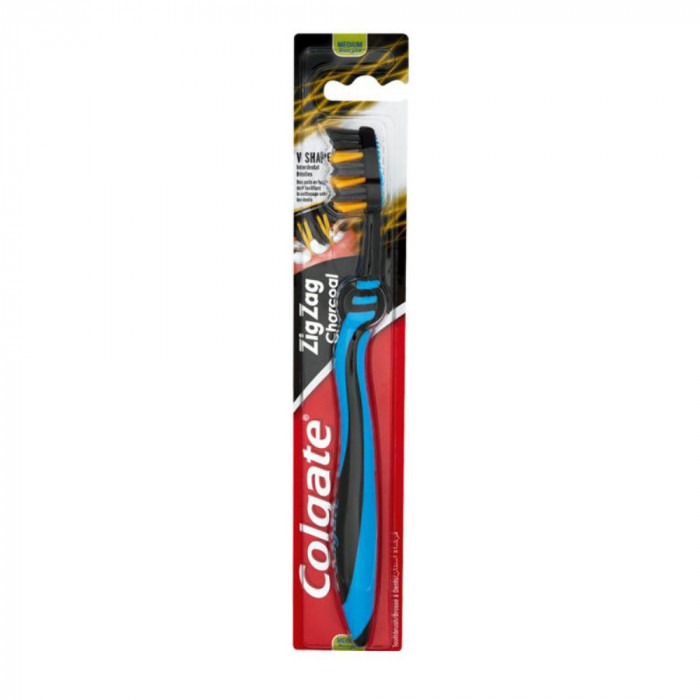 Periuta de Dinti Colgate Zig Zag Charcoal, Duritate Medie, Perie de Dinti, Periuta de Dinti, Periuta Colgate, Periuta pentru Dinti, Periuta Colgate pe