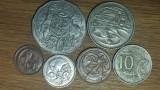 Australia -set colectie exotic- 1 2 5 10 20 50 cents centi 1966-1983 - superbe !