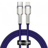 Cablu Date si Incarcare USB-C - Lightning Baseus Cafule Metal Series, 20W, 1m, Mov CATLJK-A05