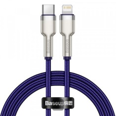 Cablu Date si Incarcare USB-C - Lightning Baseus Cafule Metal Series, 20W, 1m, Mov CATLJK-A05