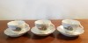 3 CESTI+3 FARFURII PENTRU CAFEA DIN PORTELAN AQUINCUM- UNGARIA ANII 50-60