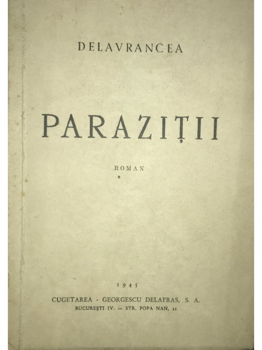 Barbu Ștefănescu Delavrancea - Paraziții (editia 1945)