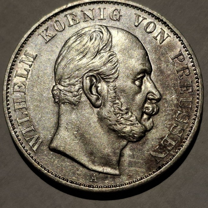 Germania Prusia 1 thaler/ taler 1871 argint William l
