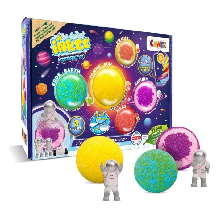 Craze - Set 5 bile de baie Inkee Sistemul Solar si 3 surprize