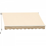 Cumpara ieftin Outsunny Perdea Parasolar Rulou de Perete pentru Exterior, Impermeabilă, din Aluminiu și Poliester, 3x2.5m, Bej | Aosom Romania