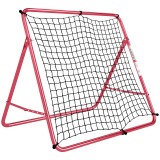 SPORTNOW Plasă de respingere pentru fotbal portabilă, 5 unghiuri reglabile &icirc;n oțel și nylon cu dublu strat, 103x72x89cm, Roșu | Aosom Romania