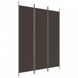 Cumpara ieftin Paravan de camera cu 3 panouri, maro, 150x200 cm, textil