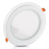 Panou led rotund incorporabil 18w 4000k alb neutru, sticla, Oem