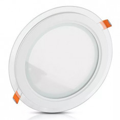 Panou led rotund incorporabil 18w 4000k alb neutru, sticla