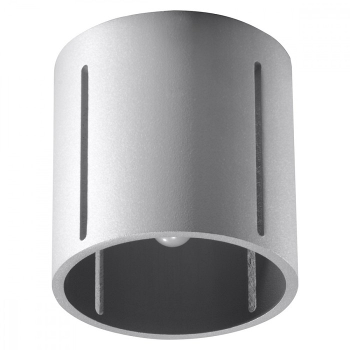 Lampă De Tavan Inez Gri Aluminiu 1 Bec Cilindric Modern De Interior