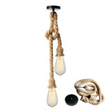Candelabru Pendul Vintage din Sfoara pentru 2 becuri 2xE27 3157 MNR776
