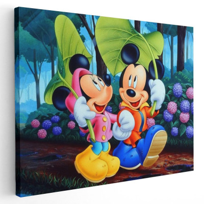 Tablou afis Minnie and Mickey mouse 2165 Tablou canvas pe panza CU RAMA 50x70 cm foto