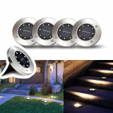 Cumpara ieftin Set 4 x Lampa Solara estetica exterioara de gradina, cu 8 LED-uri, cu suport scurt, AVEX