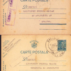 HST CP387 Lot 2 carti postale stampila Cenzurat Tulcea 1942