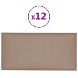 Cumpara ieftin Panouri de perete 12 buc. cappuccino 60x30 cm piele eco 2,16 m&sup2;