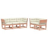Set mobilier de gradina cu perne, 5 piese, lemn masiv douglas