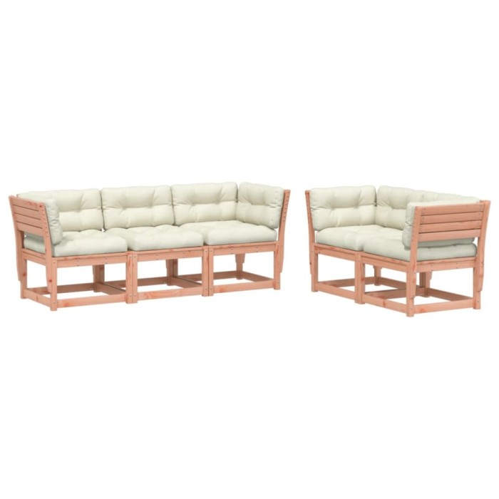 Set mobilier de gradina cu perne, 5 piese, lemn masiv douglas