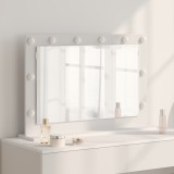 vidaXL Oglindă de toaletă cu lumini LED Alb 80x55x18 cm