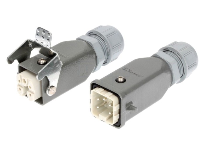 Conector HDC 5 pini 4+PE, IP67